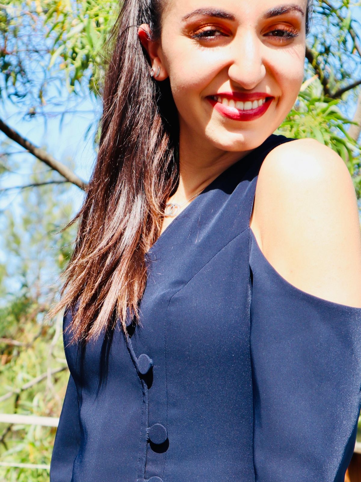 Navy blue Suite Dress Mossman Size 8-10 - Image 3