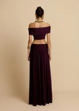 Arcina Ori Alessia Top and Maxi Skirt Set in Plum Size 8 for rent on The Volte - image 3