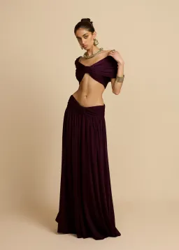 Arcina Ori Alessia Top and Maxi Skirt Set in Plum Size 8 for rent on The Volte - image 1