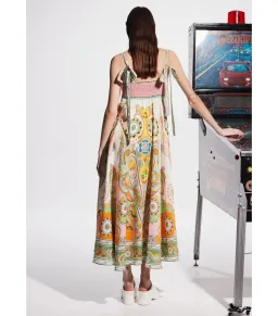 Alemais Pinball Linen Midi Dress Multi Size AU 16 for rent on The Volte - image 2