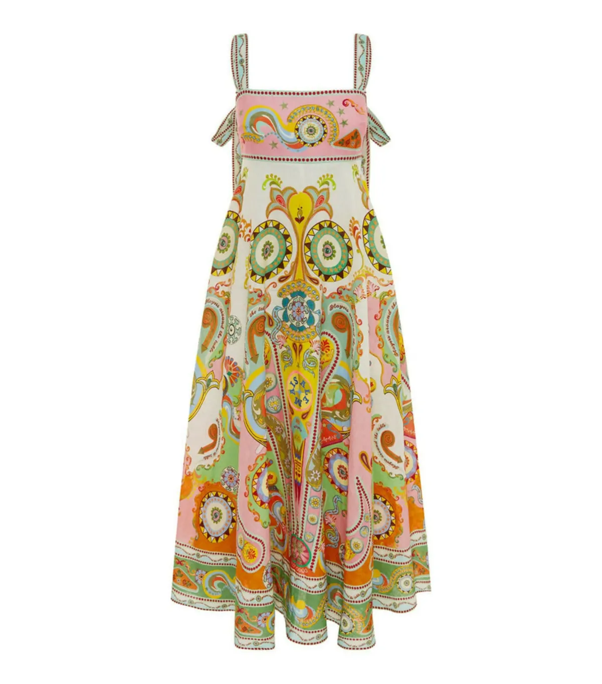 Alemais Pinball Linen Midi Dress Multi Size AU 16 - Image 3