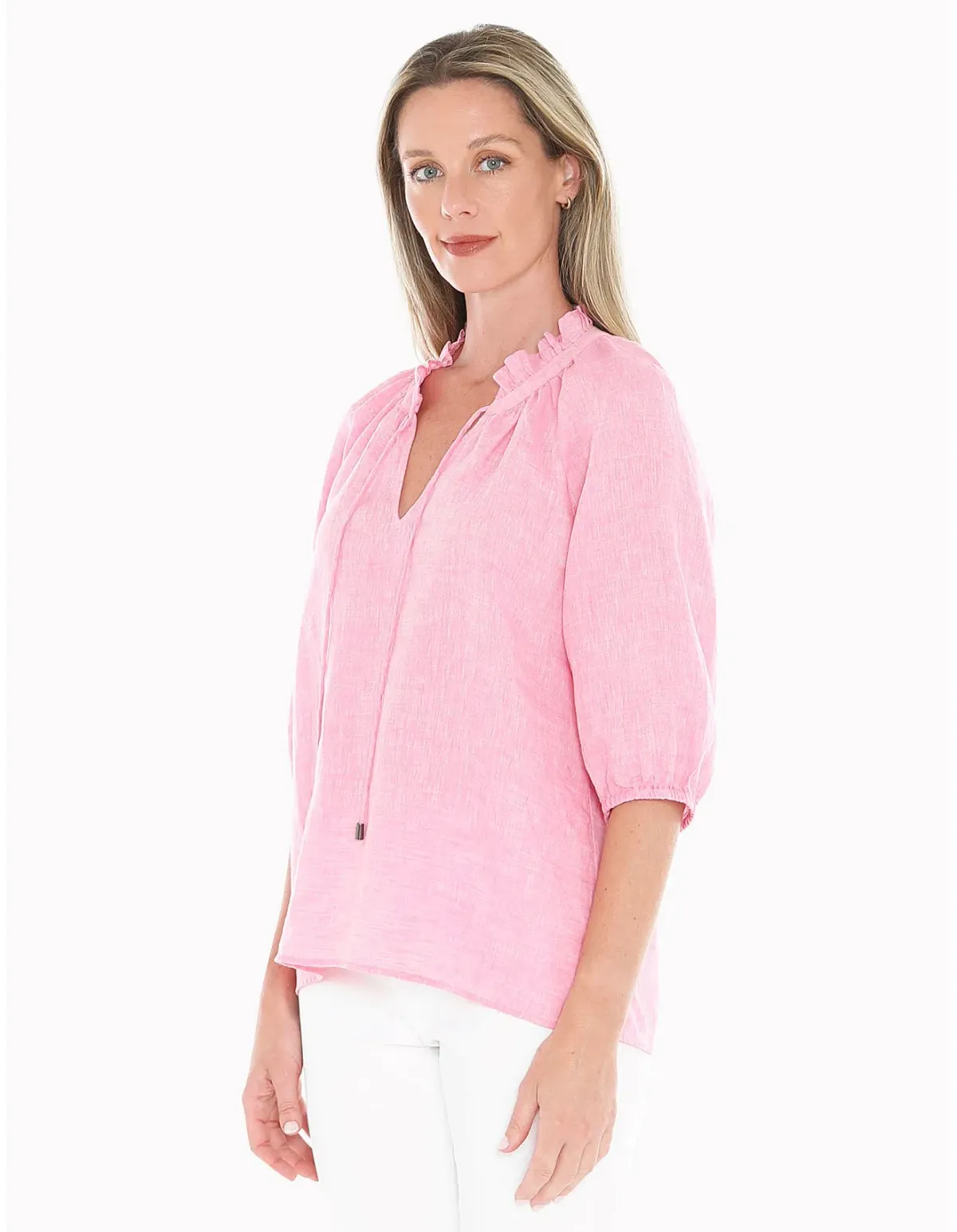 Jump Ruffle Neck Top Flamingo Size AU 16  - Image 2