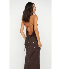 Bec & Bridge Arielle Sequin Maxi Dress Dark Chocolate Size AU 10  for rent on The Volte - image 2