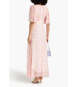 Maje Cutout Georgette Maxi Dress Printed Size 36 / AU 8  for rent on The Volte - image 2