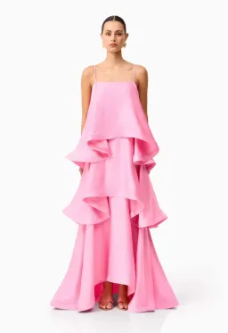 Elliatt Tilly Tiered Maxi Dress in Pink Size XS / AU 6 for rent on The Volte - image 1