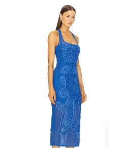 Cult Gaia Nissa Knit Midi Dress Blue Size AU 8 for rent on The Volte - image 2