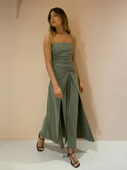 Bec and Bridge Vixen Maxi Dress in Olive Size 12  for rent on The Volte - image 1