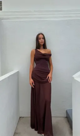 Natalie Rolt Cadence Gown Espresso Size 2 / AU 10 for rent on The Volte - image 1