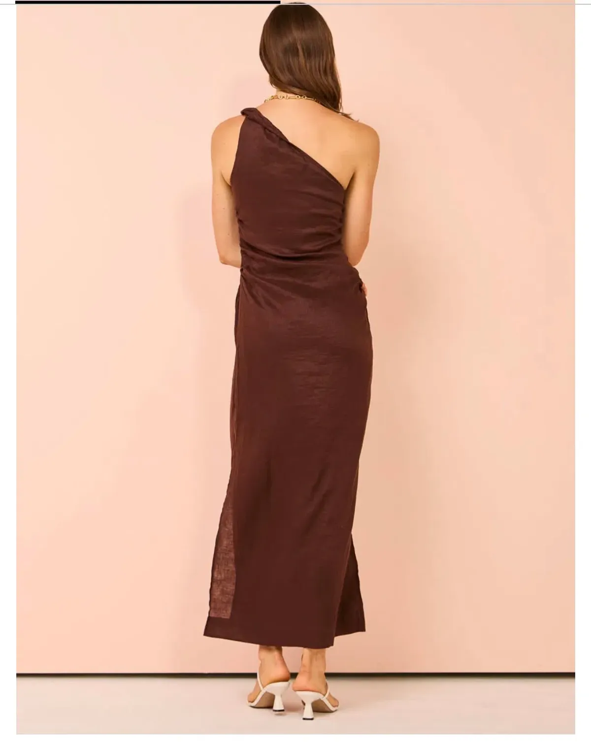 Faithfull The Brand Jomana Midi Dress In Cacao Size 10  - Image 5