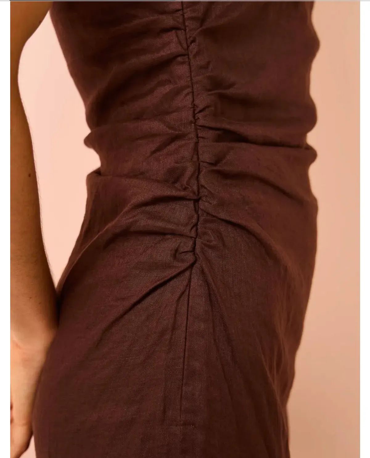 Faithfull The Brand Jomana Midi Dress In Cacao Size 10  - Image 6