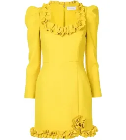 Rebecca Vallance Baci Long Sleeve Mini Dress Yellow Size AU 14 for rent on The Volte - image 4