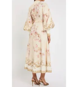 Zimmermann Hypnotic Buttoned Midi Dress Creamy Peony Size 3 AU 14 for rent on The Volte - image 3