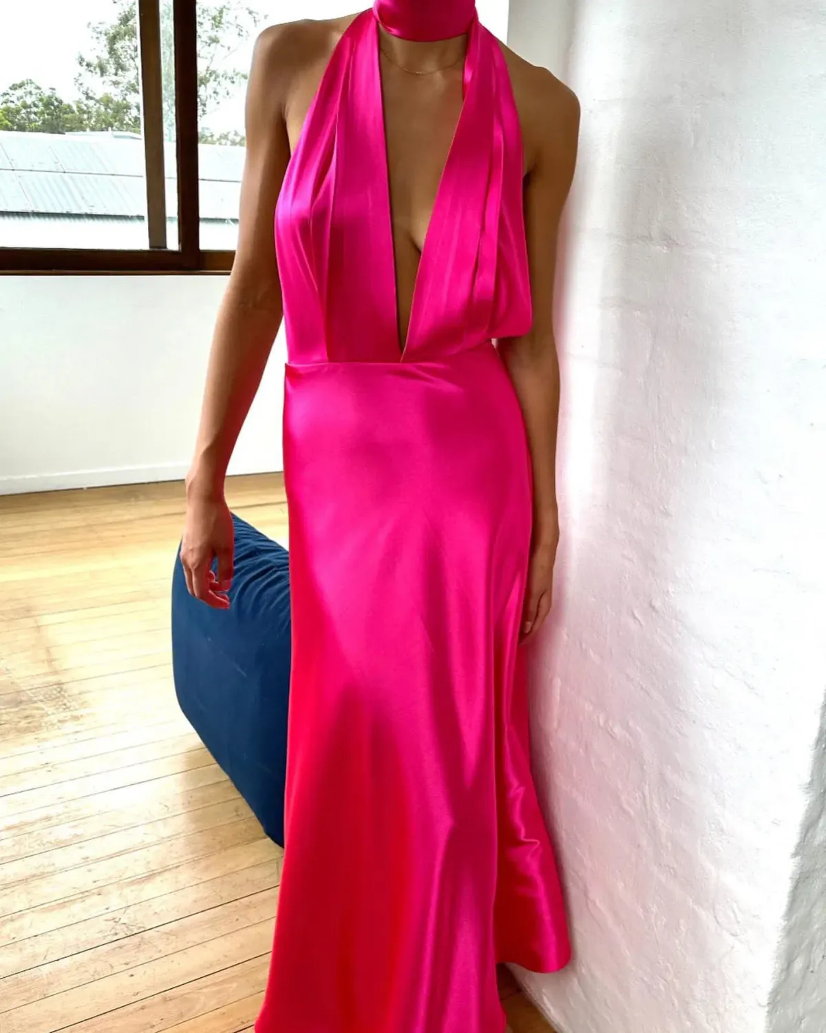YLD Design Halter Hot Pink Maxi - Image 1