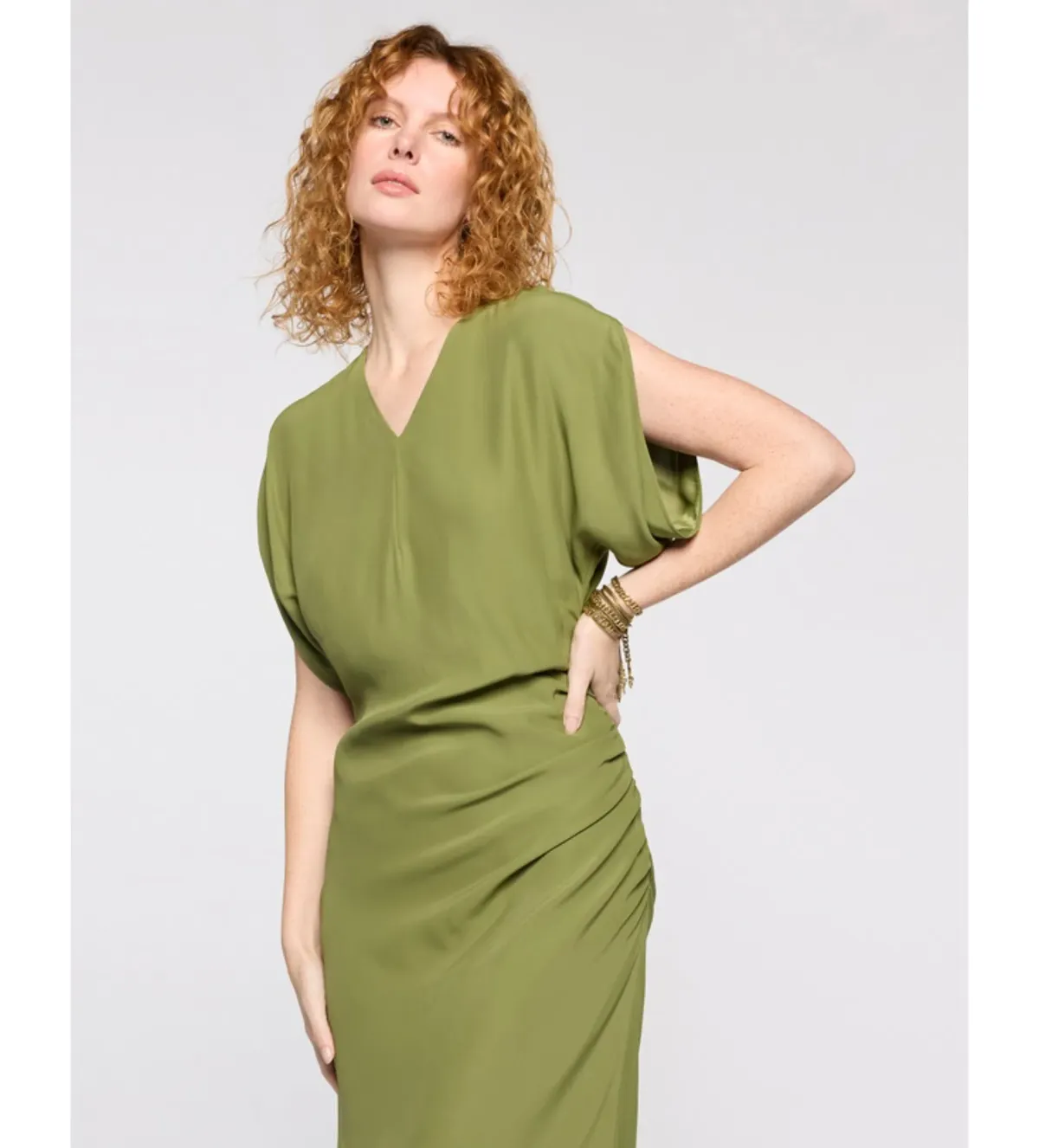 Sass & Bide Ivy Dance Midi Dress in Khaki Size AU 8 - Image 2