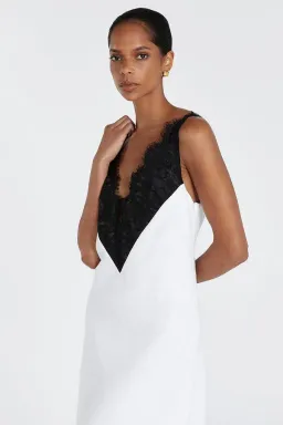 DISSH Hazel White Lace Linen Midi Dress for rent on The Volte - image 2