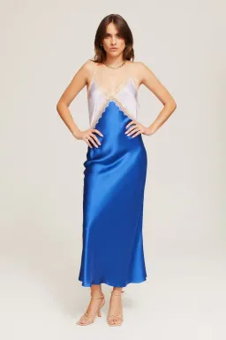 Ginia Sadie Silk Dress In Lilac/Lapis Size XS for rent on The Volte - image 1