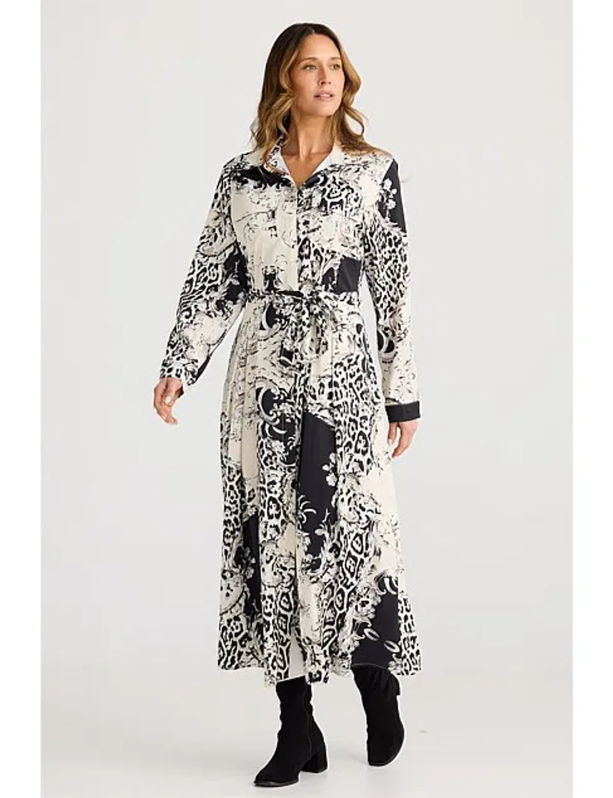 Brave + True Rossellini Long Sleeve Dress in Print Size L/AU14 - Image 3