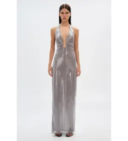 MISHA Alusia Sequin Maxi Dress in Pewter Size XS / AU 6 for rent on The Volte - image 1