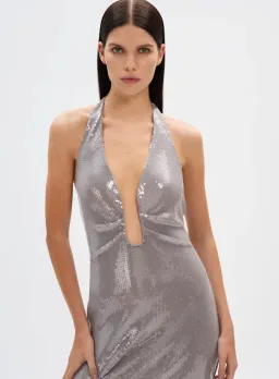 MISHA Alusia Sequin Maxi Dress in Pewter Size XS / AU 6 for rent on The Volte - image 4