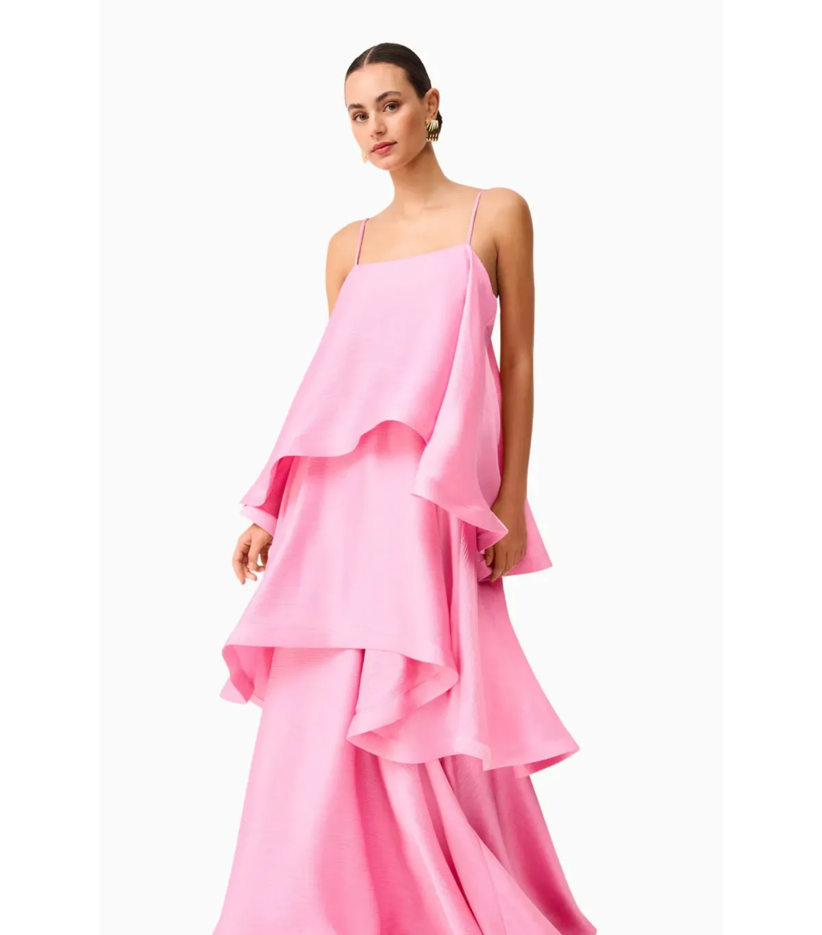Elliatt Tilly Tiered Maxi Dress Pink Size AU 8 - Image 2