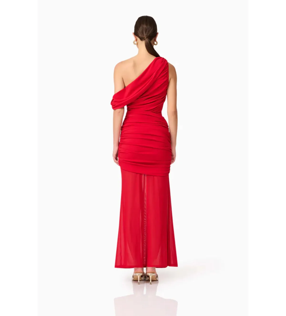 Elliatt Darya Asymmetrical Gown in Red Size AU10 - Image 2