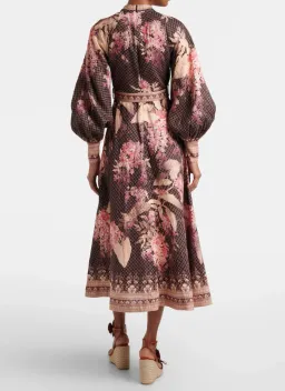 Zimmermann Illuminate Floral Linen Midi Dress Size 1/ Au 10  for rent on The Volte - image 2