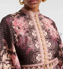 Zimmermann Illuminate Floral Linen Midi Dress Size 1/ Au 10  for rent on The Volte - image 3