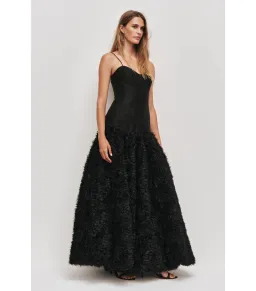 Aje Colette Corset Textured Maxi Dress Black Size AU 10 for rent on The Volte - image 2