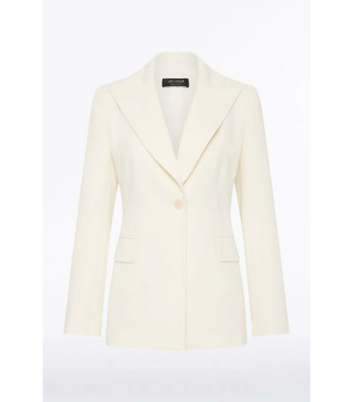 Carla Zampatti Crepe Long Line Jacket and Wide Waisted Pant Set Ivory Size AU 6 - Image 4