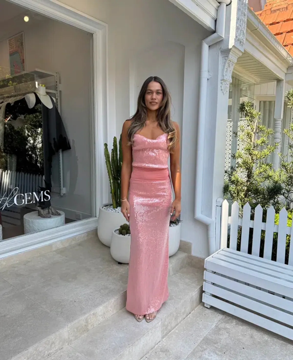 Deconduarte Lilou Maxi Dress Coral Size AU 6 - Image 2