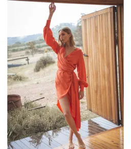 Winona Mirabelle Asymmetrical Dress Orange Size AU 8  for rent on The Volte - image 1