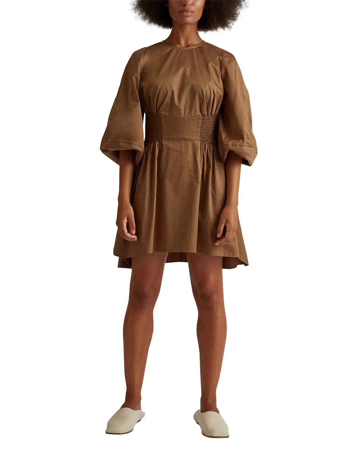 Camilla and Marc - Willis Walnut Cotton Mini Dress - Image 1