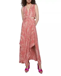 Maje Renila Red Leopard Print Maxi Dress Size 10  for rent on The Volte - image 1