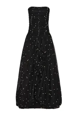 Aje Juniper Gown Dress Black Pearls Size 12 for rent on The Volte - image 5