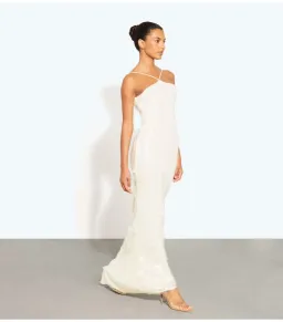 Rat & Boa Emmanuella Maxi Dress White Sequin Size M / AU 10 for rent on The Volte - image 2