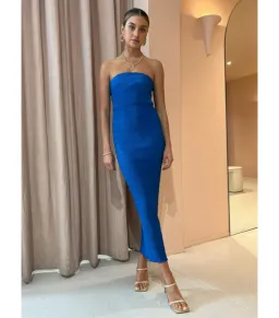 L'Idee Aurore Midi Gown in Moroccan Blue Size AU 12  for rent on The Volte - image 1