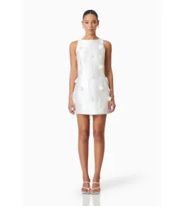 Elliat Lunaria Satin Mini Dress in White Size AU 10 for rent on The Volte - image 1