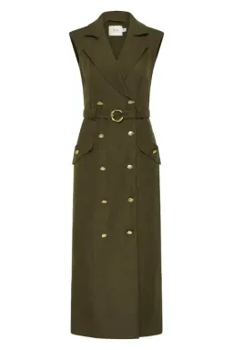 Aje  Blake Utility Midi Dress Khaki Size AU 14 for rent on The Volte - image 6