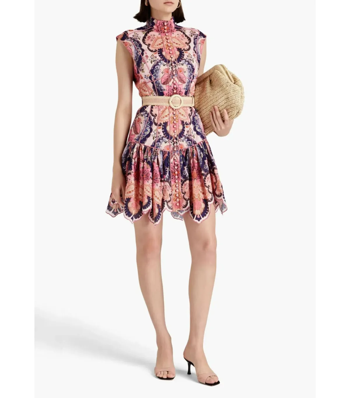 Zimmermann Laurel Flared Mini Dress Floral Size 0 / AU 8 - Image 1