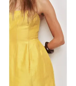 Aje Baret Strapless Mini Dress in Chartreuse Size AU 12 for rent on The Volte - image 3