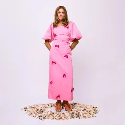 The Wolf Gang Amar Midi Dress Pink Size Medium / AU 10 for rent on The Volte - image 1