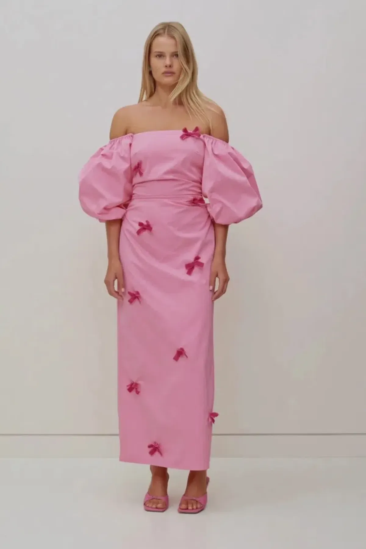 The Wolf Gang Amar Midi Dress Pink Size Medium / AU 10 - Image 2