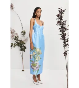 Alemais Donata Taffeta Maxi Gown Blue Print Size AU 10 for rent on The Volte - image 4