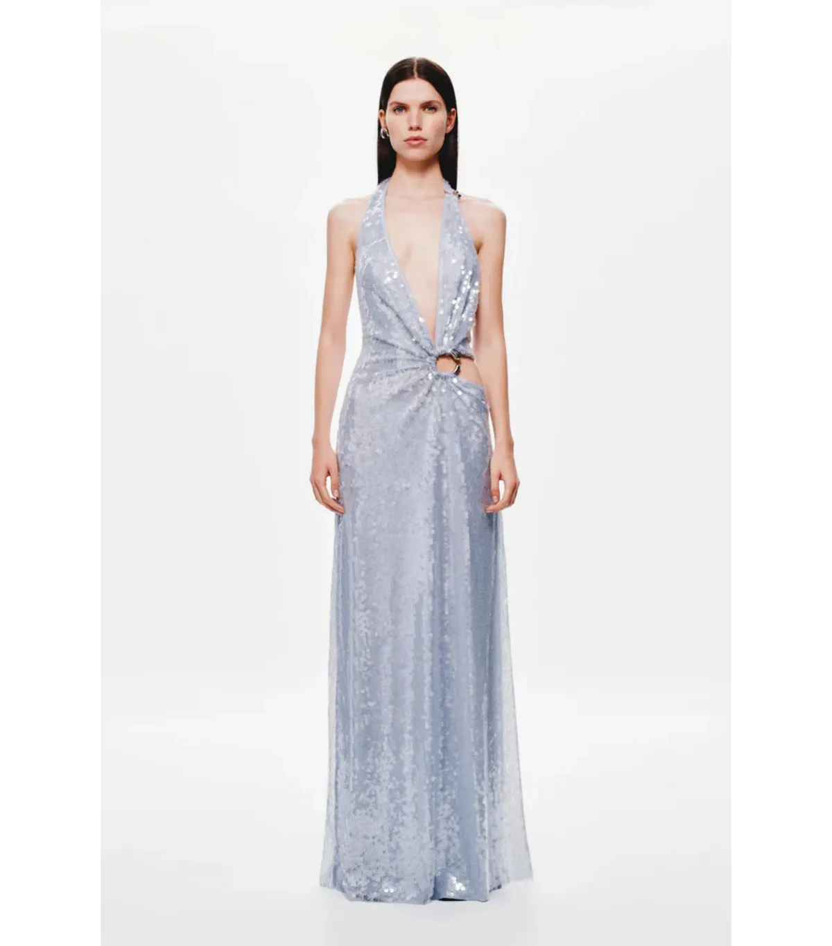 MISHA Devon Sequin Maxi Dress Cloud Blue Size S / AU 8  - Image 1