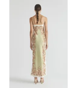 Antipodean Torrent Side Split Midi Dress Green Print Size AU 12  for rent on The Volte - image 3