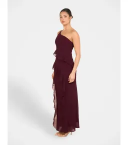 Pilgrim Dietrich One Shoulder Maxi Gown Burgundy Size AU 8 for rent on The Volte - image 2