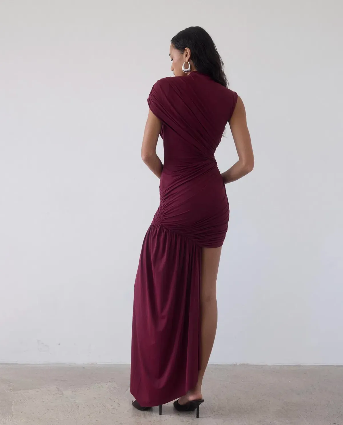 De La Vali Ravenna Mini Dress in Earth Spandex Red Jersey Size AU 6  - Image 2