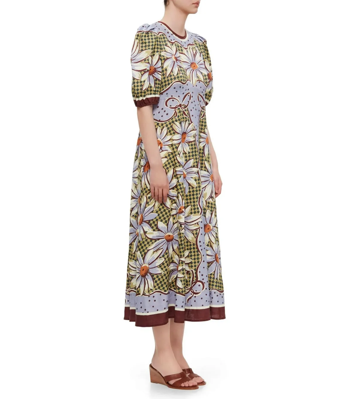 Alemais Daisy Linen Midi Dress Multi Size AU 12 - Image 3