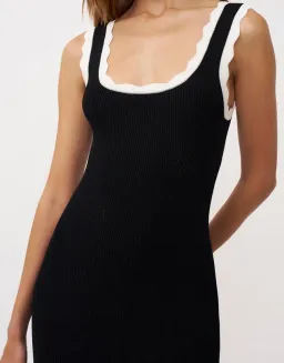By Johnny Scallop Trip Knit Midi Dress Black/White Size AU10 for rent on The Volte - image 2