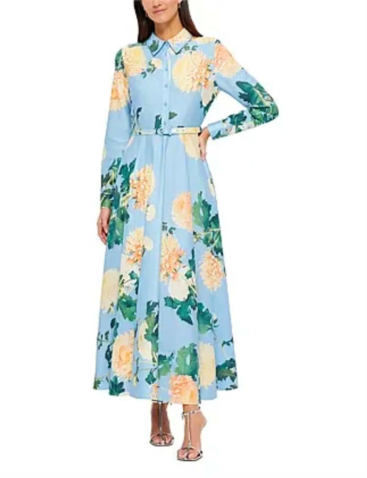 Leo Lin Zara Shirt Midi Dress Hydrangea Size 12 - Image 4